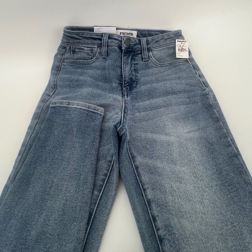 Y2K Chic RSQ Curvy High Rise Skinny Jeans Light Wash Distressed Size 24